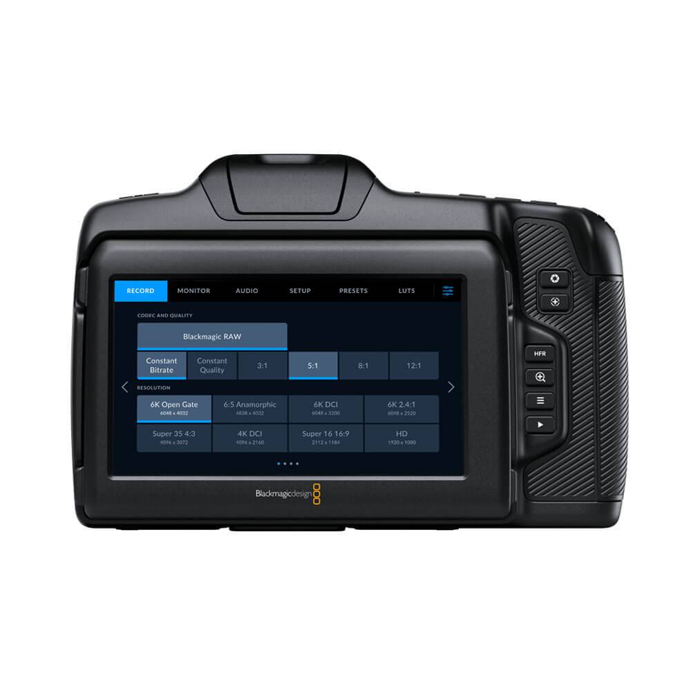 Blackmagic Design Cinema Camera 6K with open menu screens showing camera settings and controls. – image 3