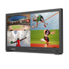 Lilliput BM280-4K 3G-SDI/4K HDMI director monitor with V-mount, front view showing screen and control buttons.
