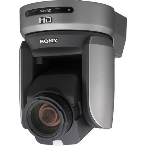 Sony BRC-H900 1/2" HD PTZ camera with 14x optical zoom, shown from a downward side angle. – image 3