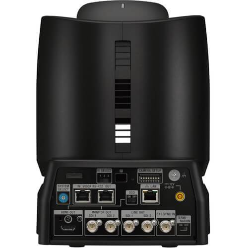 Sony BRC-X1000 4K PTZ camera with 1-inch CMOS sensor and PoE+ connected cables in black for professional video streaming. – image 3