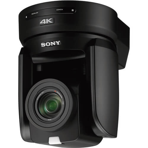 Sony BRC-X1000 4K PTZ camera with 1-inch CMOS sensor, black, showing side view with PoE+ connectivity. – image 4