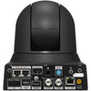 Sony BRC-X400 4K PTZ camera with HDMI, IP, and 3G-SDI outputs, black rear view showing connection ports.