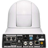 Sony BRC-X400 4K PTZ camera with HDMI, IP, and 3G-SDI output, shown from the back in white.