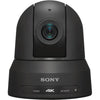 Sony BRC-X400 4K PTZ camera in black showing front view with HDMI, IP, and 3G-SDI output ports.