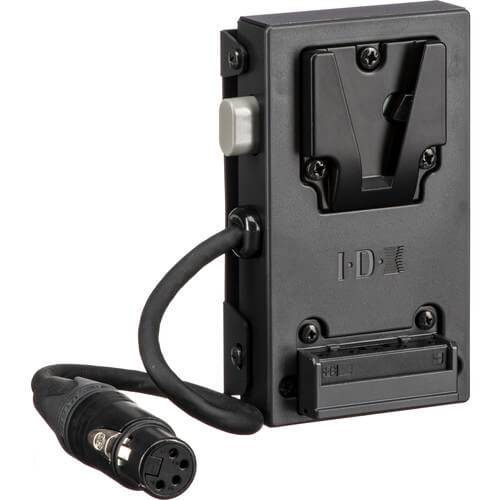 IDX System Technology power adapter with 4-pin XLR output and belt clip for video cameras, compact and durable design. – image 1