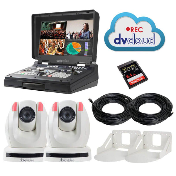 Datavideo HS-1600T MK II CAM-Cloud SRT Video Switcher in black with control panel and multiple connection ports. – image 1