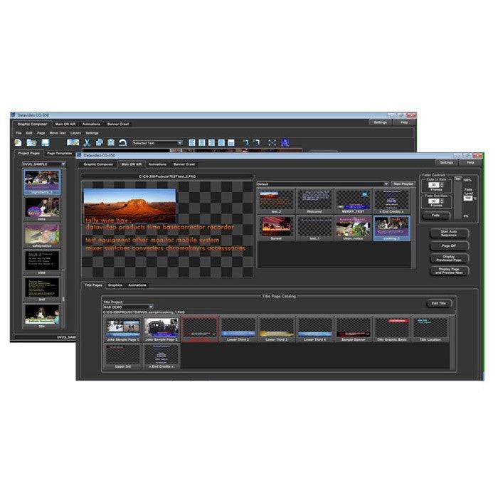 Datavideo CG-350TC Kit includes CG-350 Character Generator software an