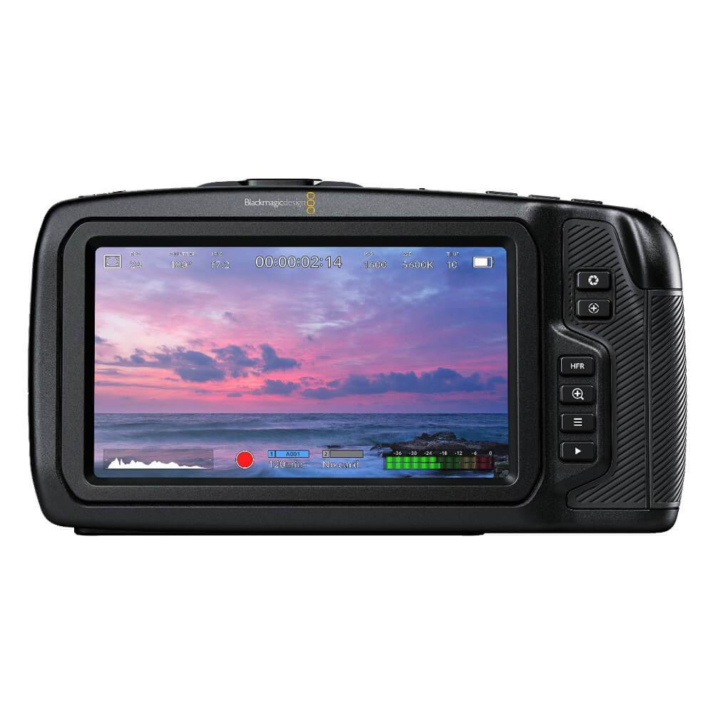 Rear view of Blackmagic Design Pocket Cinema Camera 4K MFT, a compact cinema camera with professional video capabilities. – image 2