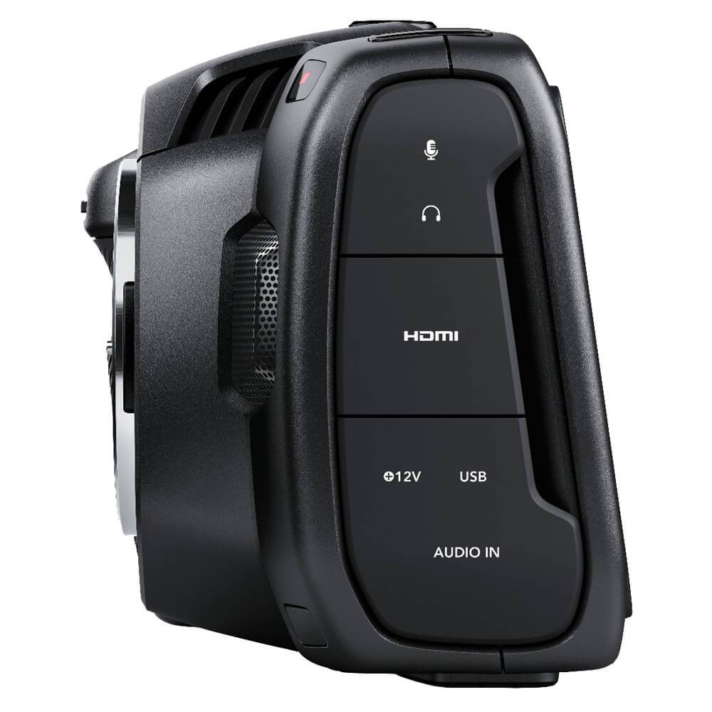 Blackmagic Design Pocket Cinema Camera 4K (MFT) side view, showing compact cinema camera with lens mount and controls. – image 4