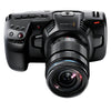 Blackmagic Design Pocket Cinema Camera 4K (MFT) with top view showing camera body and controls.