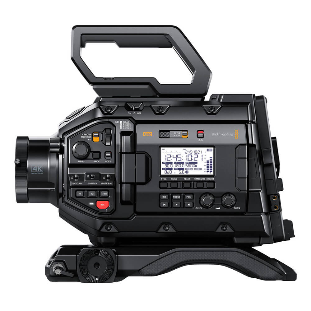 Blackmagic Design URSA Broadcast G2 broadcast camera with professional lens and controls, suitable for high-quality video production. – image 1