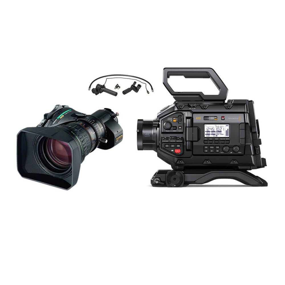 Blackmagic Design URSA Broadcast G2 camera with Fujinon XA20sX8.5BERM-K lens kit and MS-01 mount, professional broadcast camera setup. – image 1