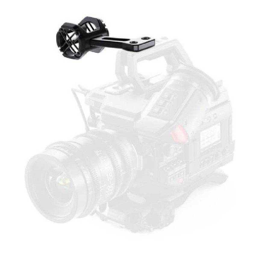 Blackmagic Design URSA Mini camera accessory with mic mount attachment for professional audio setup. – image 2