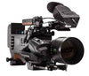 AJA CION 4K UHD video camera with professional lens and controls, designed for high-quality production filming.