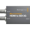 Blackmagic Design HDMI to SDI 3G video converter with front view, no power supply included, compact and professional-grade device.