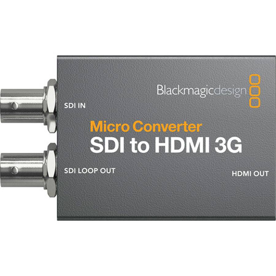 Blackmagic Design Micro Converter SDI to HDMI 3G video converter with power supply, shown from the top view. – image 4