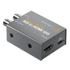 Blackmagic Design SDI to HDMI 12G Micro Converter showing front view with SDI and HDMI ports on a compact device