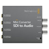 Blackmagic Design Mini Converter SDI to Audio, front view showing compact video converter device with SDI and audio ports