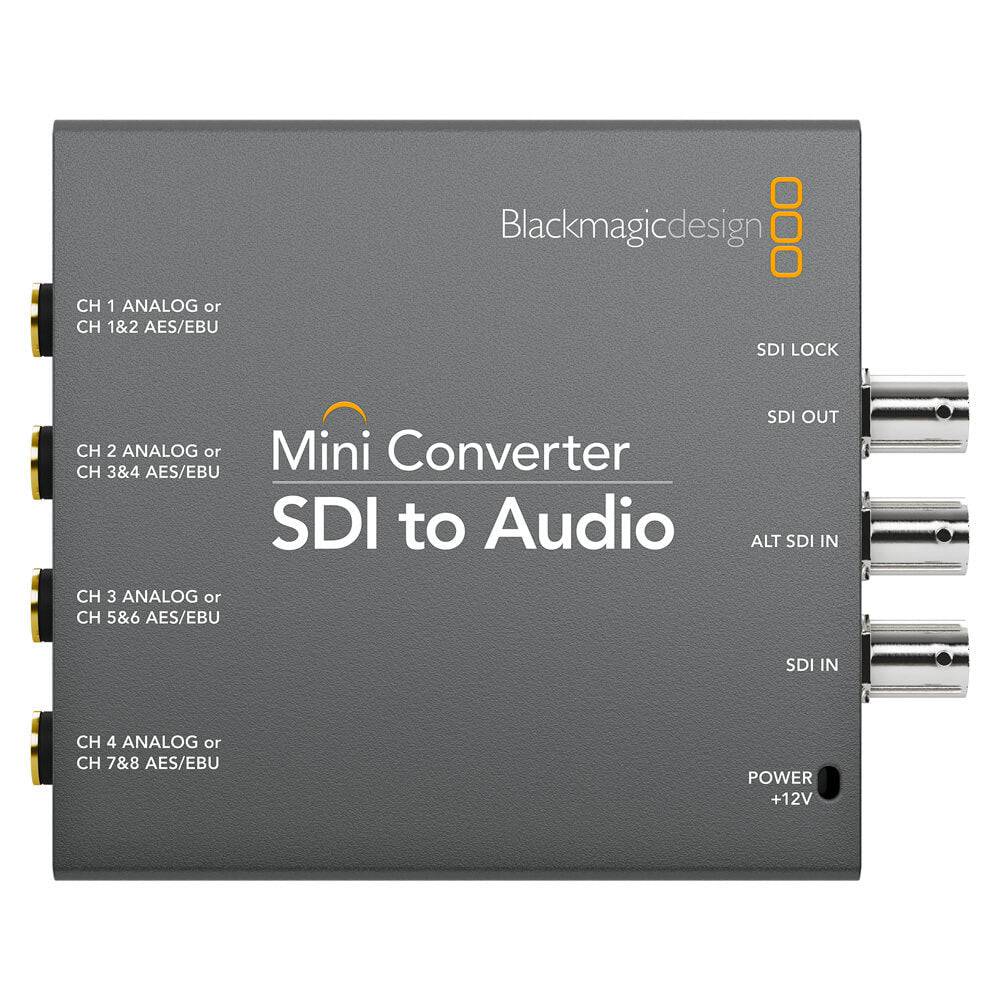 Blackmagic Design Mini Converter SDI to Audio, front view showing compact video converter device with SDI and audio ports – image 2