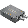 Blackmagic Design Mini Converter Optical Fiber 12G showing front view with fiber optic connections and compact metal housing.