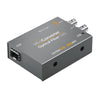 Blackmagic Design Mini Converter Optical Fiber 12G showing top view, compact fiber converter device with ports and branding.