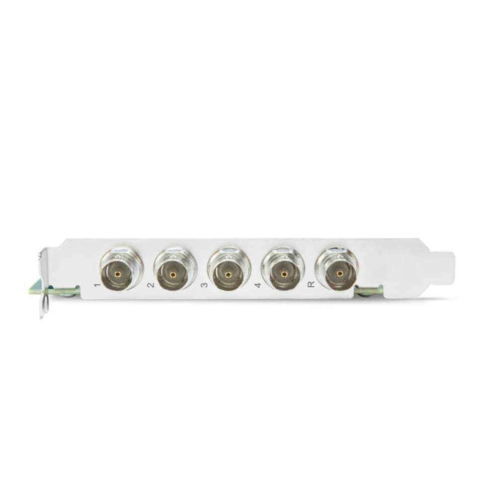 AJA Corvid 44 12G PCIe video capture card with BNC I/O, tall bracket, fan, and included cables, front view. – image 2