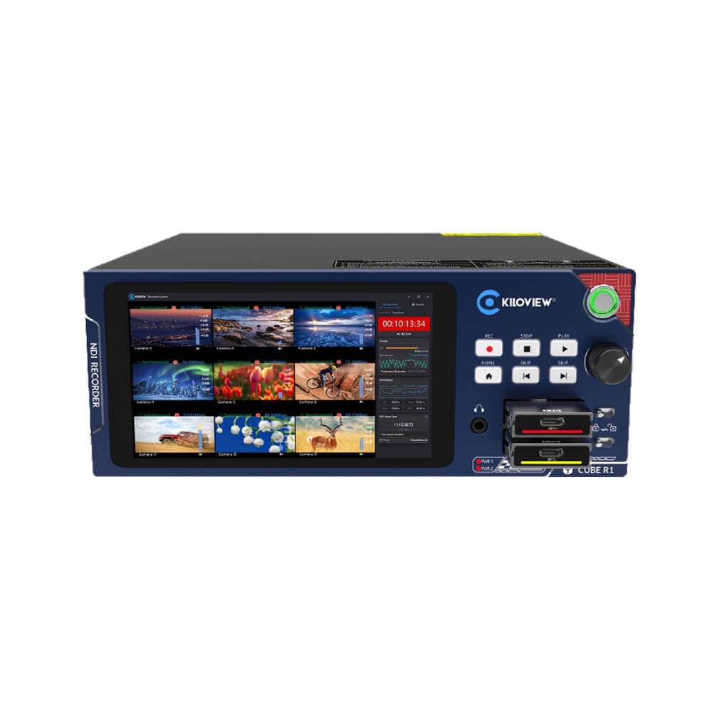 Kiloview CUBE R1 production equipment with front view, featuring 1TB SSD storage kit for professional video and data management. – image 2