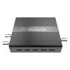 Kiloview CV190 broadcast-grade HDMI to SDI video converter showing top view with ports and controls on production equipment