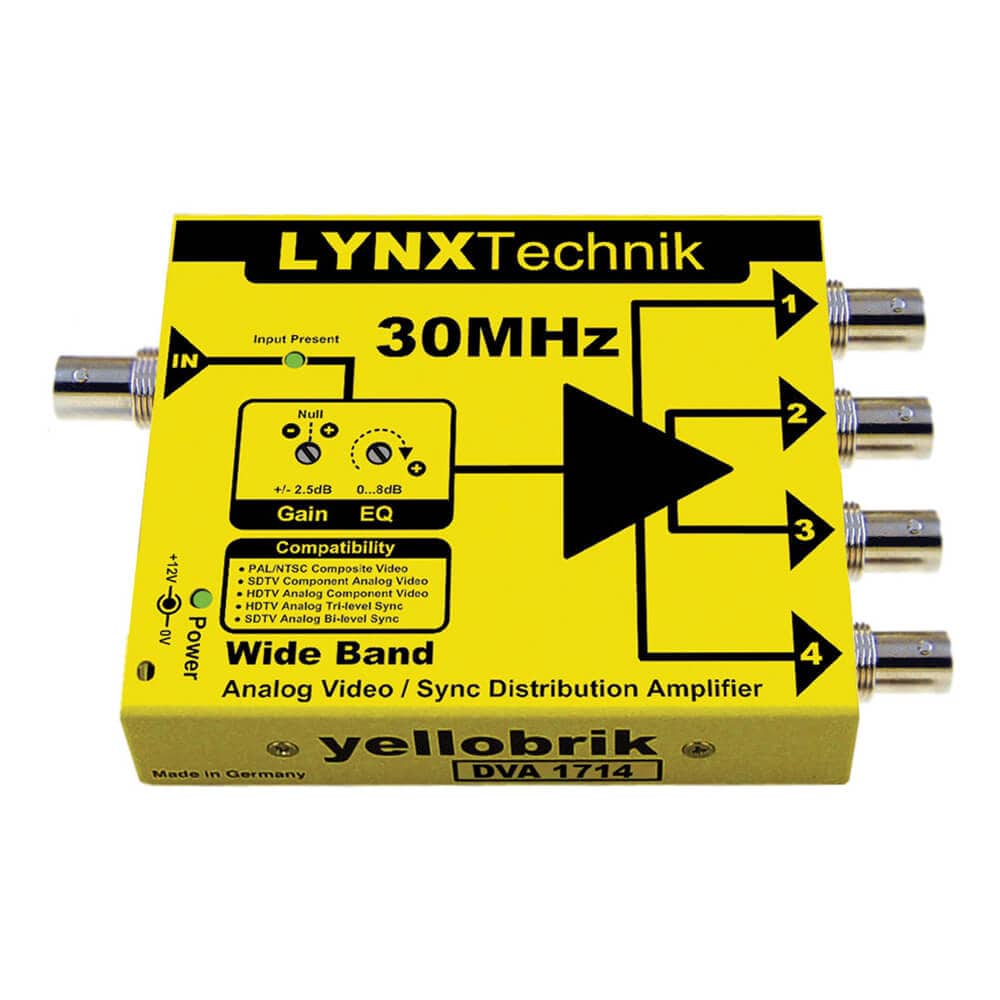 LYNX Technik yellobrik wide band analog video and sync distribution amplifier used in professional production equipment. – image 1