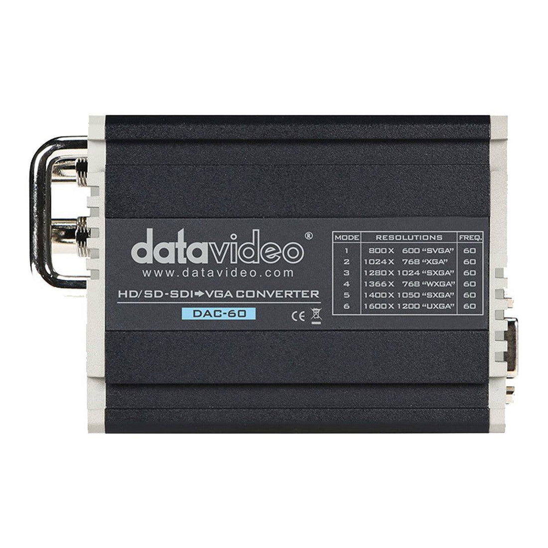 Datavideo DAC-60 3G-SDI to VGA video converter front view showing ports and controls for seamless signal conversion. – image 2