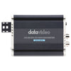 Top view of Datavideo DAC-8PA SDI to HDMI converter, professional production equipment with multiple input and output ports.
