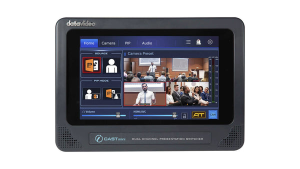 Datavideo iCast Mini 4K dual channel video switcher with control buttons and HDMI ports for seamless presentation switching. – image 4