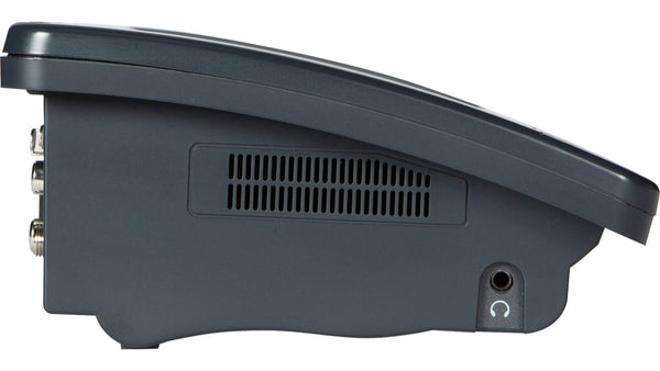 Datavideo iCast Mini 4K dual channel video switcher with multiple input ports and control buttons, shown from the side view. – image 3