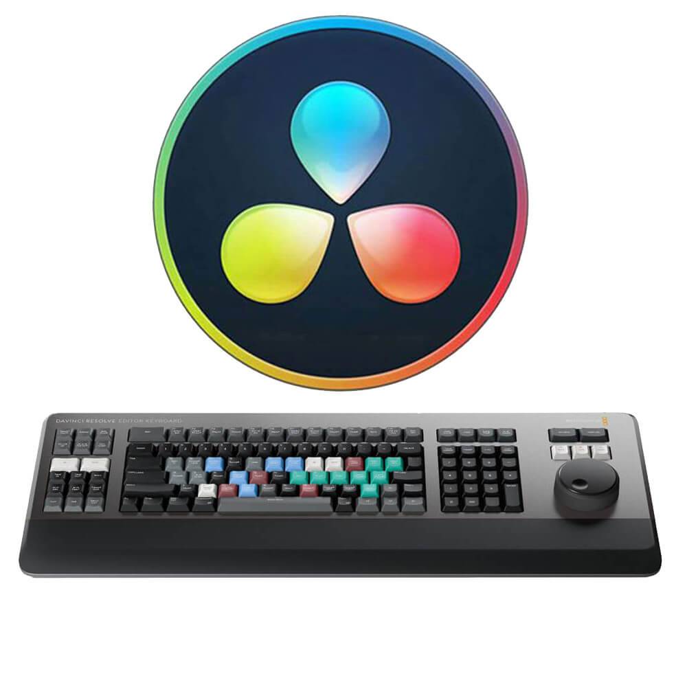 Blackmagic Design DaVinci Resolve Editor Keyboard front view, color correction panel with dedicated control keys for editing and grading. – image 1