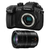 Panasonic Lumix DC-GH5 4K mirrorless digital camera with lens attached, capturing a professional photography scene.