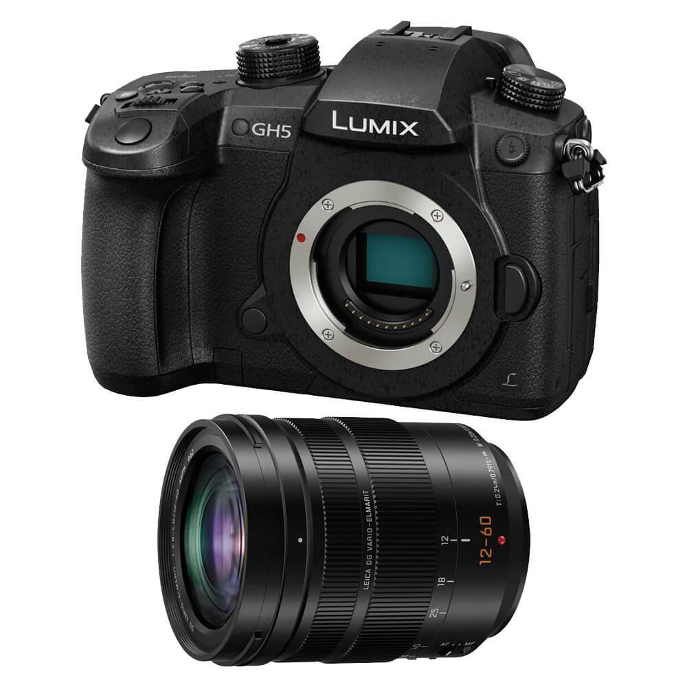 Panasonic Lumix DC-GH5 4K mirrorless digital camera with lens attached, capturing a professional photography scene. – image 1