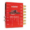 Decimator Design MD-DUCC multi-definition down-up cross converter device front view, video converter for professional video signal processing