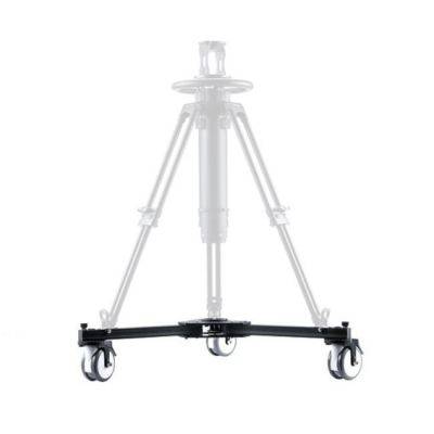 OZEN heavy-duty azimuth-tracking braked dolly for video cameras, shown from the front view with tripod compatibility. – image 2