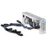 AJA DRM rackmount frame with a rack shelf for mini-converters, shown from a right-side angled view in a professional setup.