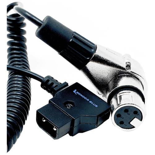 Kondor Blue D-Tap to 4-Pin XLR Female Right Angle Adapter Power Coiled Cable - Coremicro – image 2