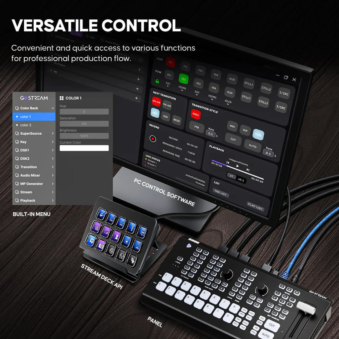 OSEE GoStream Duet 8 ISO 8-channel video switcher with control buttons and display screen for live streaming. – image 6