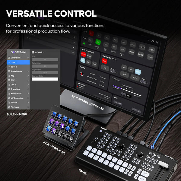 OSEE GoStream Duet 8 ISO 8-channel video switcher with control buttons and display screen for live streaming. – image 6