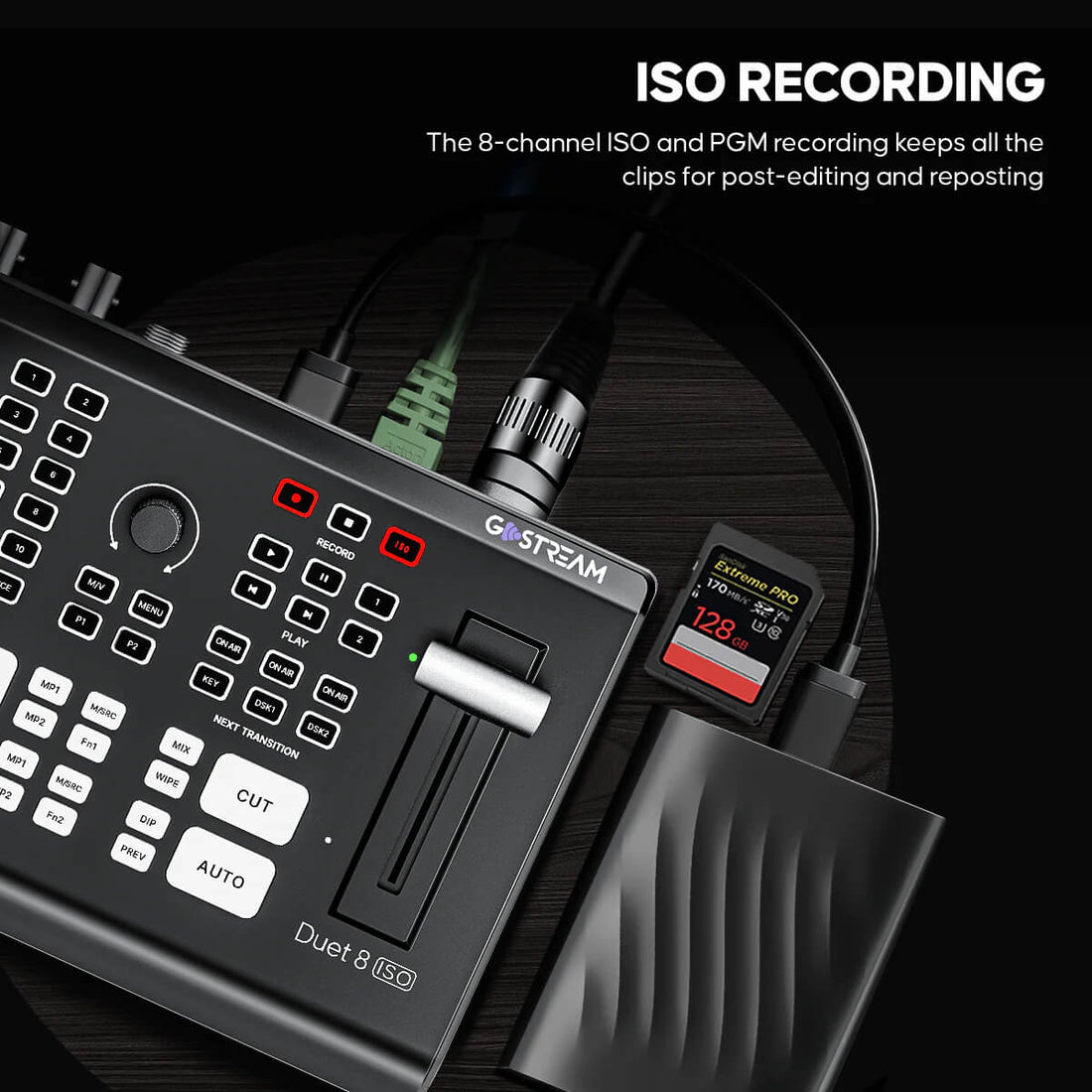 OSEE GoStream Duet 8 ISO 8-channel live stream video switcher with multiple input options and recording capabilities. – image 5