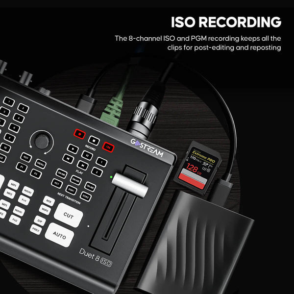 OSEE GoStream Duet 8 ISO 8-channel live stream video switcher with multiple input options and recording capabilities. – image 5
