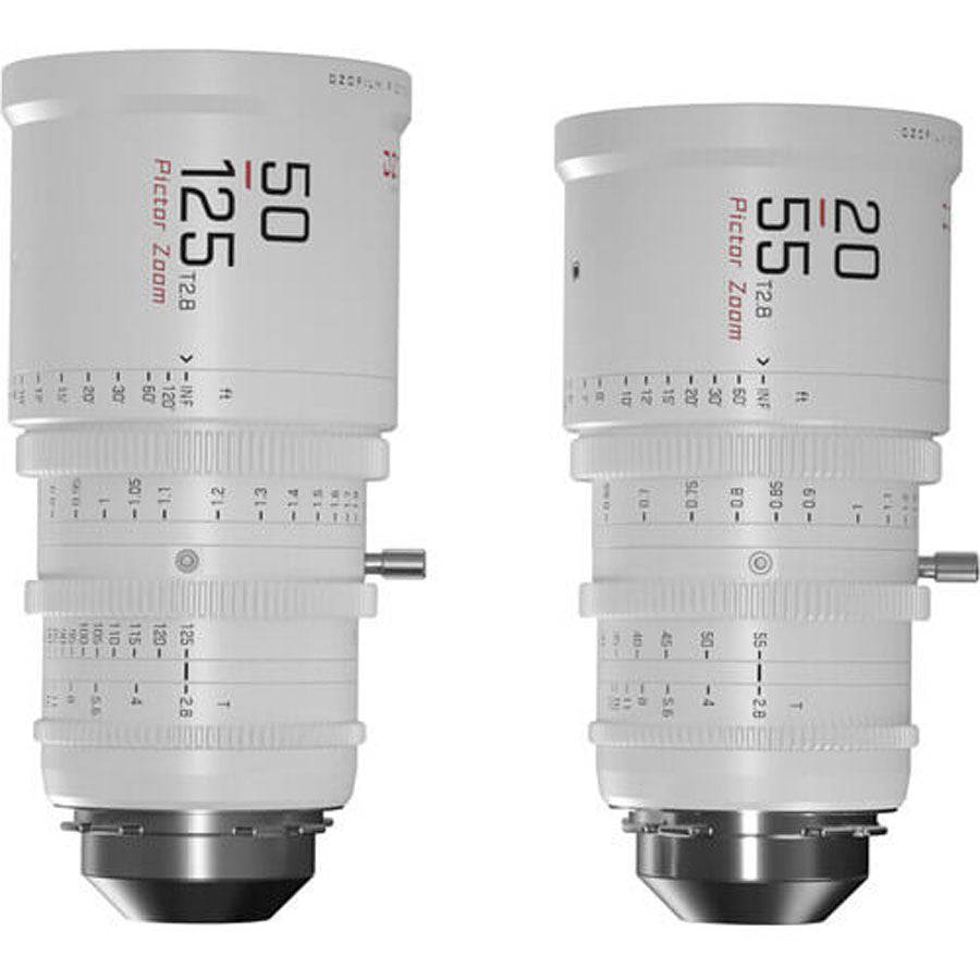 DZOFilm Pictor 20-55/50-125mm T2.8 Super35 Zoom Lens Bundle (PL/ EF Mount, White) - Coremicro – image 1
