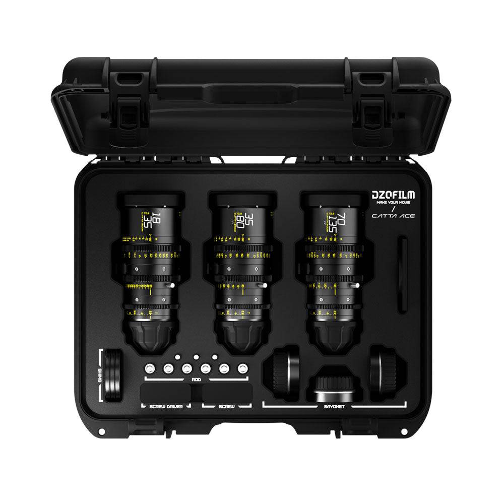 DZOFilm Catta Ace FF 18-35/35-80/70-135mm T2.9 Cine 3-Lens Bundle (PL/EF, Black) - Coremicro – image 1