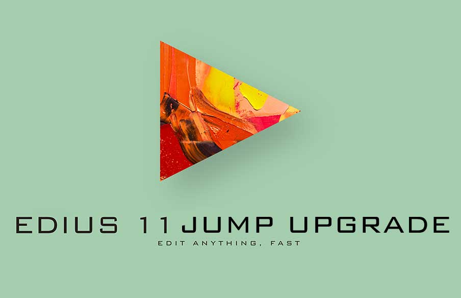 Grass Valley EDIUS 11 Pro Jump Upgrade for video editing software, showcasing the product box and branding. – image 1