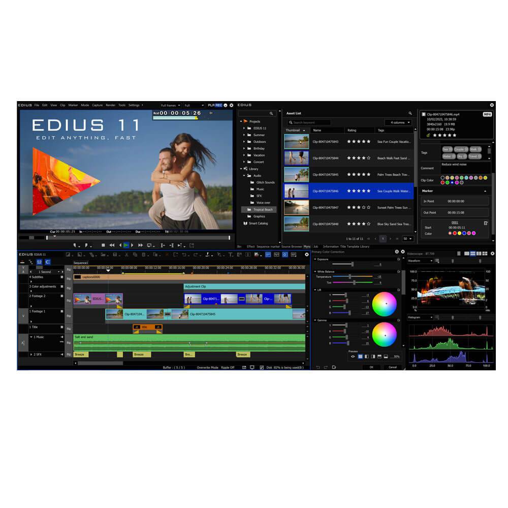 Screenshot of Grass Valley EDIUS 11 Pro Jump Upgrade Second License for video editing software interface. – image 2