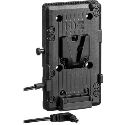 IDX System Technology V-mount adapter plate for Blackmagic Cinema Camera, shown with mounting points and connection interface. – image 1