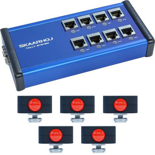 SKAARHOJ 8-Channel Tally Box System with 5 Tally Lights Kit - Coremicro – image 1